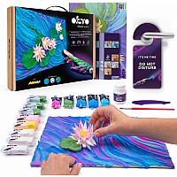 OKTO Sensory Art 3D Painting "Water Lilies" 11.8" x 15.7" Canvas Kit