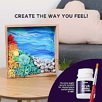 OKTO Air-Dry Clay 3D Painting Kit - Mood Ocean Calm (8.3 x 8.3 in)