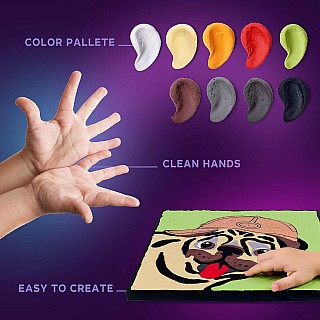 OKTO Clay by Numbers - Pug Dog - (16.54 x 12.01 in) - Ages 5+