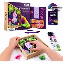 OKTO Little Worlds - Bat - Foam Air‑Dry Clay Wooden Art Kit (-8.3" Square) - Ages 8+