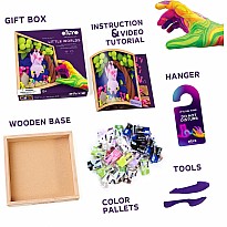 OKTO Little Worlds - Bat - Foam Air‑Dry Clay Wooden Art Kit (-8.3" Square) - Ages 8+