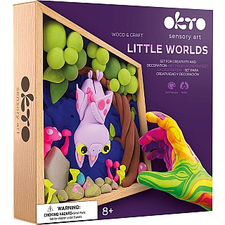 OKTO Little Worlds - Bat - Foam Air‑Dry Clay Wooden Art Kit (-8.3" Square) - Ages 8+