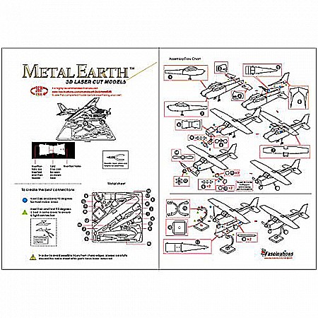 Fascinations Metal Earth Cessna 172 Airplane 3D Metal Model Kit