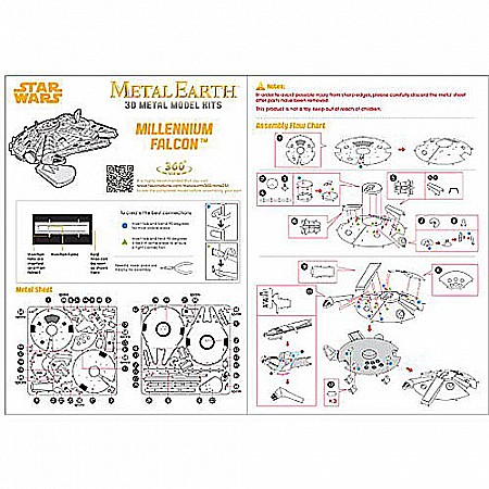 Fascinations 251 Star Wars Millennium Falcon Metal Earth 3D Metal Model Kit(Discontinued by manufacturer)