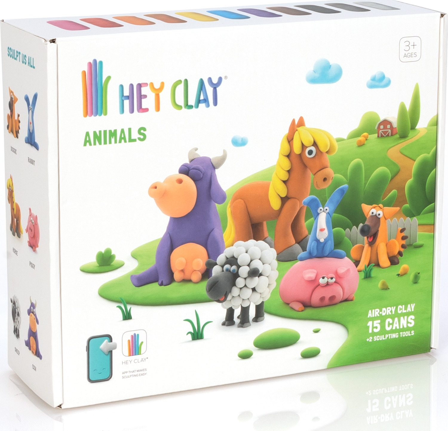 Hey Clay - Animals - 15 Can Modeling Air-Dry Clay - Imagination Toys
