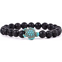 Fahlo Turtle Bracelet Lava Stone
