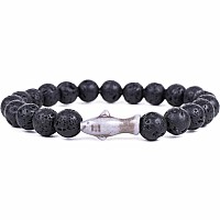 Fahlo Shark Bracelet Lava Stone