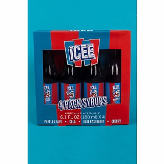 ICEE 4x6.1floz Syrup Cola/PurpleGrape/Blue Rasperry/Cherry