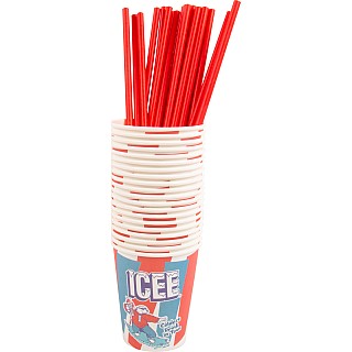 ICEE Paper Cups and Straws