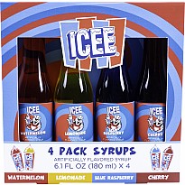 ICEE 4x6.1floz Syrup Watermelon/Lemon/Blue Rasperry/Cherry