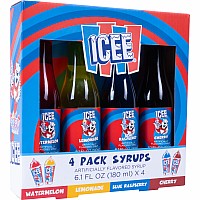 ICEE 4x6.1floz Syrup Watermelon/Lemon/Blue Rasperry/Cherry