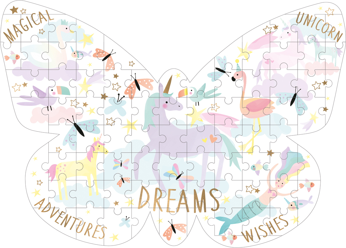 Fantasy 80pc " Butterfly" Shaped Jigsaw Puzzle with Shaped Box