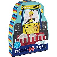 Digger 12pc Shaped Jigsaw Puzzle with Shaped Box