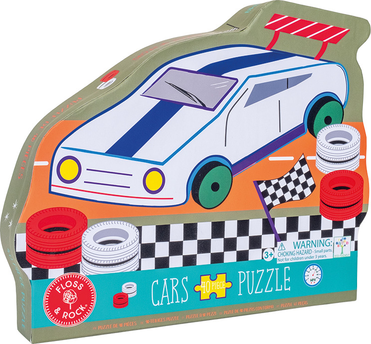 Cars 40pc "Racing Car" Shaped Jigsaw with Shaped Box