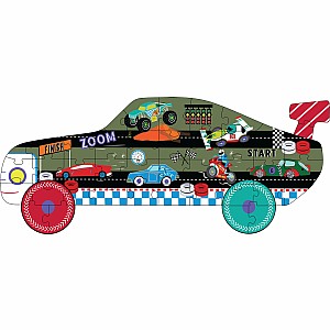 Cars 40pc "Racing Car" Shaped Jigsaw with Shaped Box
