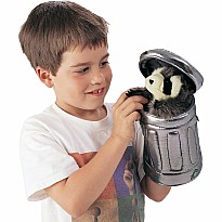 Raccoon In Garbage Can Hand Puppet