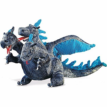 Dragon, Blue Three-headed Hand Puppet