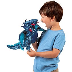 Dragon, Blue Three-headed Hand Puppet