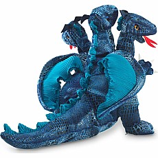 Blue Three-headed Dragon Hand Puppet