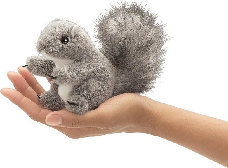 Folkmanis Mini Gray Squirrel Finger Puppet