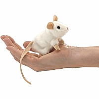Mini White Mouse Finger Puppet