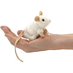 Mini White Mouse Finger Puppet