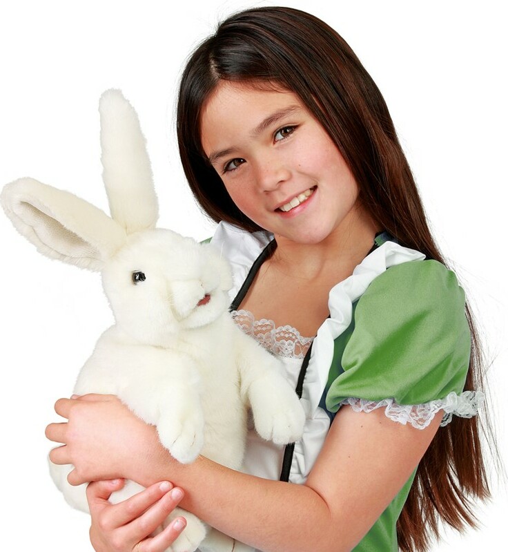 Rabbit, Standing White Hand Puppet