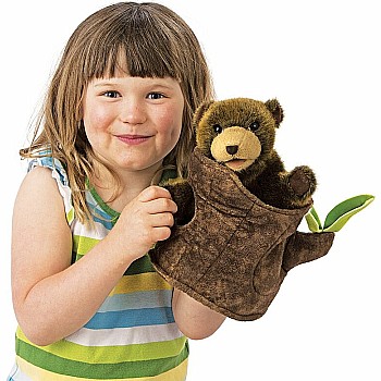 Bear In Tree Stump Puppet