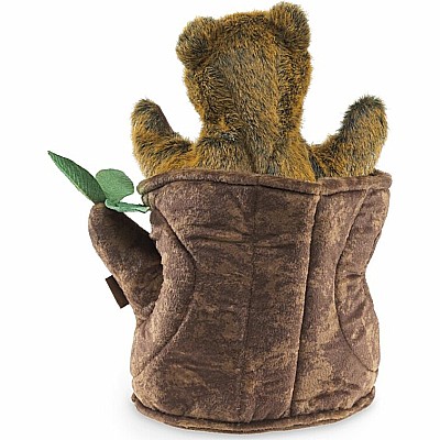 Bear In Tree Stump Hand Puppet