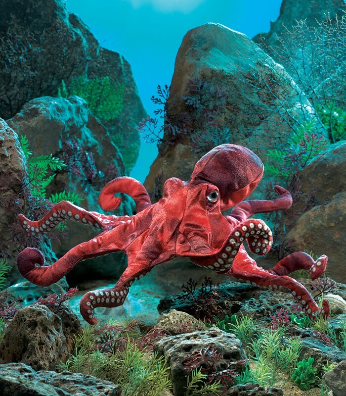 Octopus, Red Hand Puppet