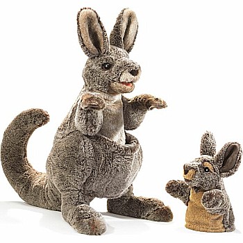 Kangaroo with Joey Hand Puppet