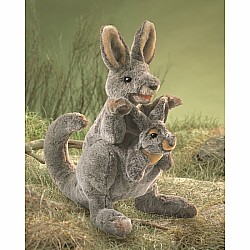 Kangaroo with Joey Hand Puppet