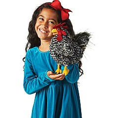 Barred Rock Rooster Hand Puppet