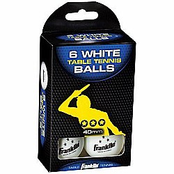 Franklin Sports 3 Star Table Tennis Balls (Pack of 6), 40 mm