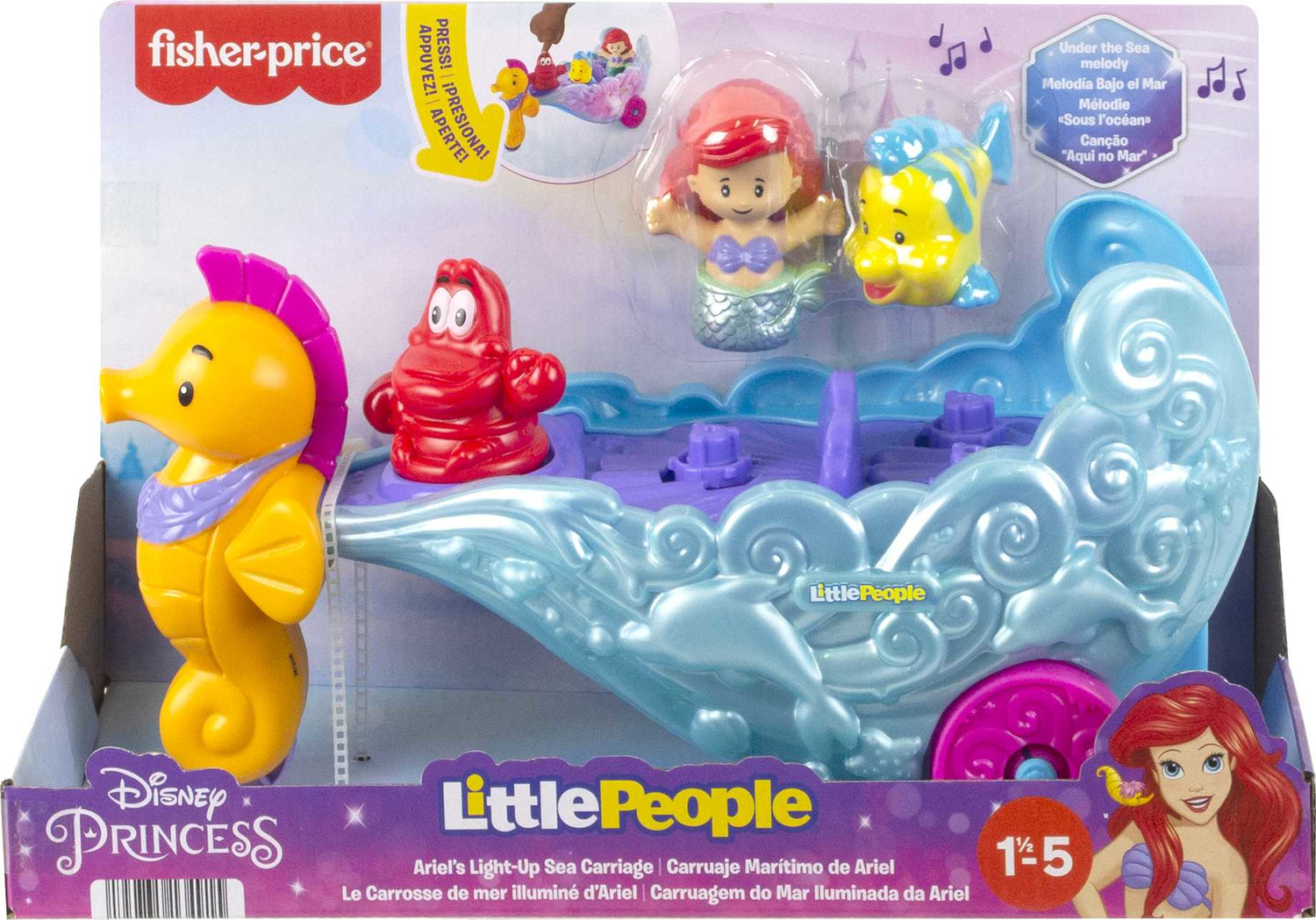  Little People Ariel's Light-Up Sea Carriage