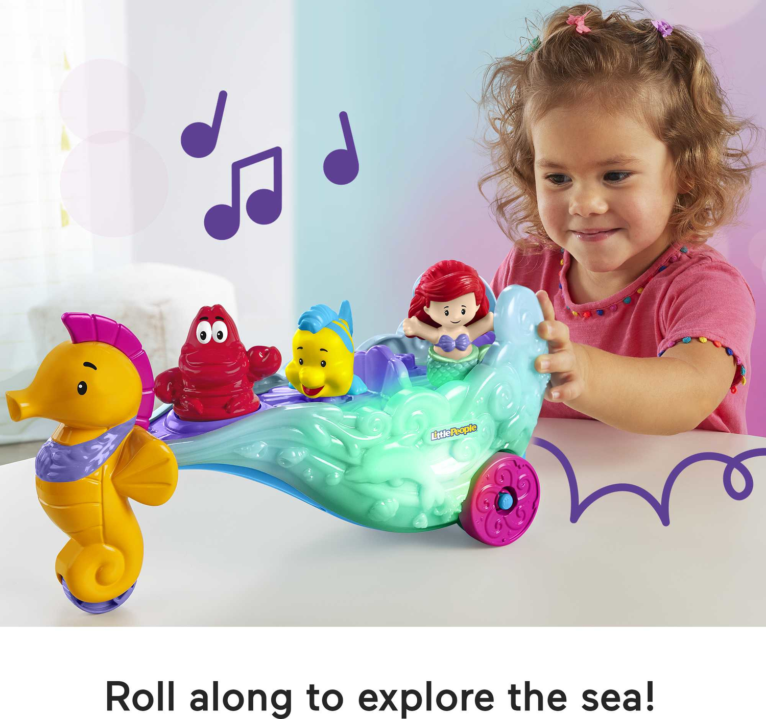  Little People Ariel's Light-Up Sea Carriage