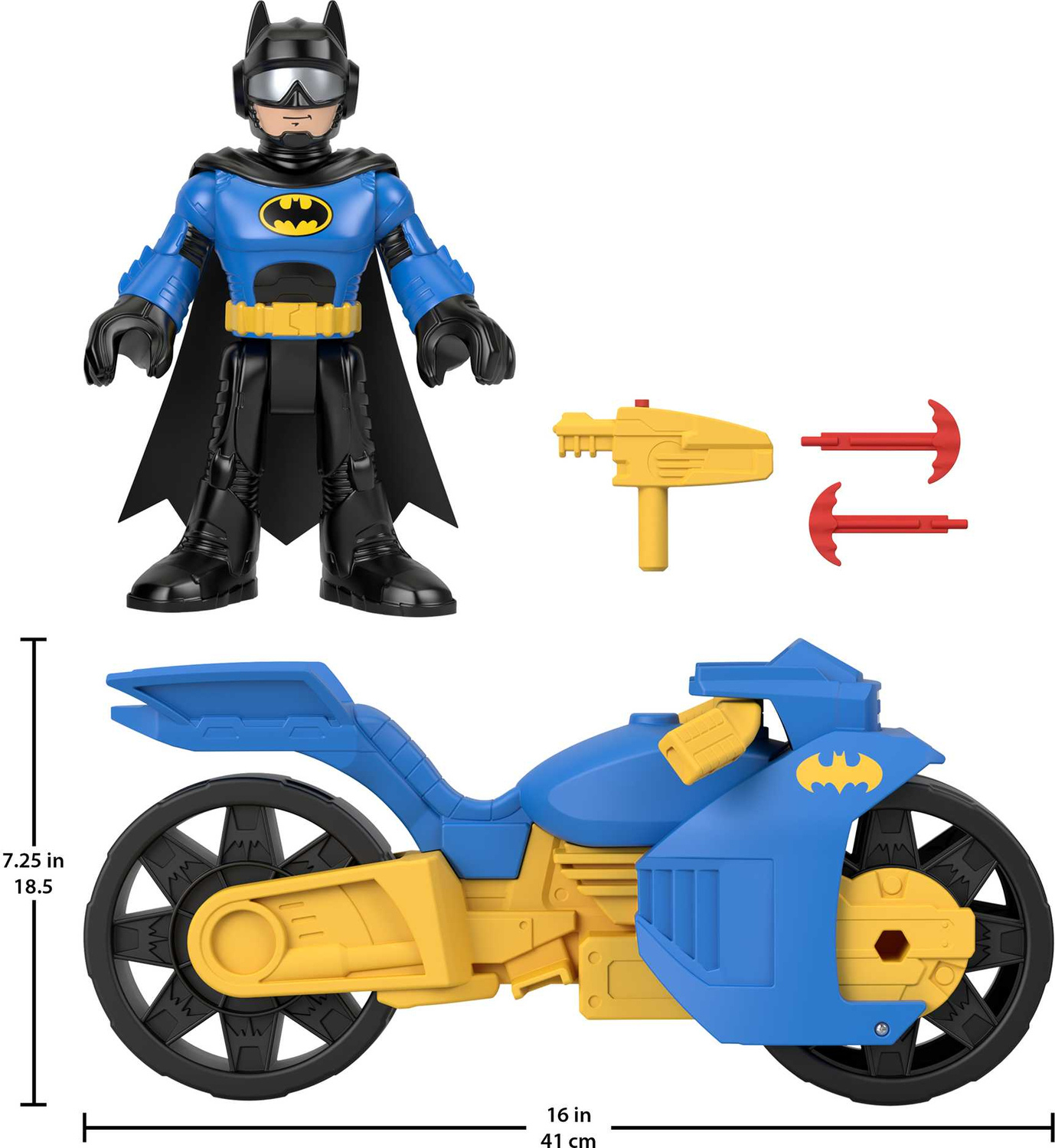  Imaginext DC Super Friends Batcyle XL & Batman