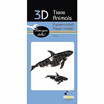3-D Animal Paper Model Whale Orca