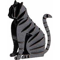 3-D Grey Tabby Cat Paper Model