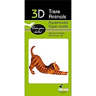 3-D Orange Tabby Cat Paper Model