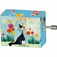 Happy Birthday Cat Flowers Music Box