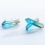 Peach-Teal Ombre Quartz Crystal Points