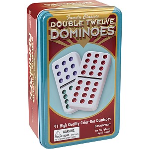 Dominoes: Double Twelve Color Dot Dominoes In Tin