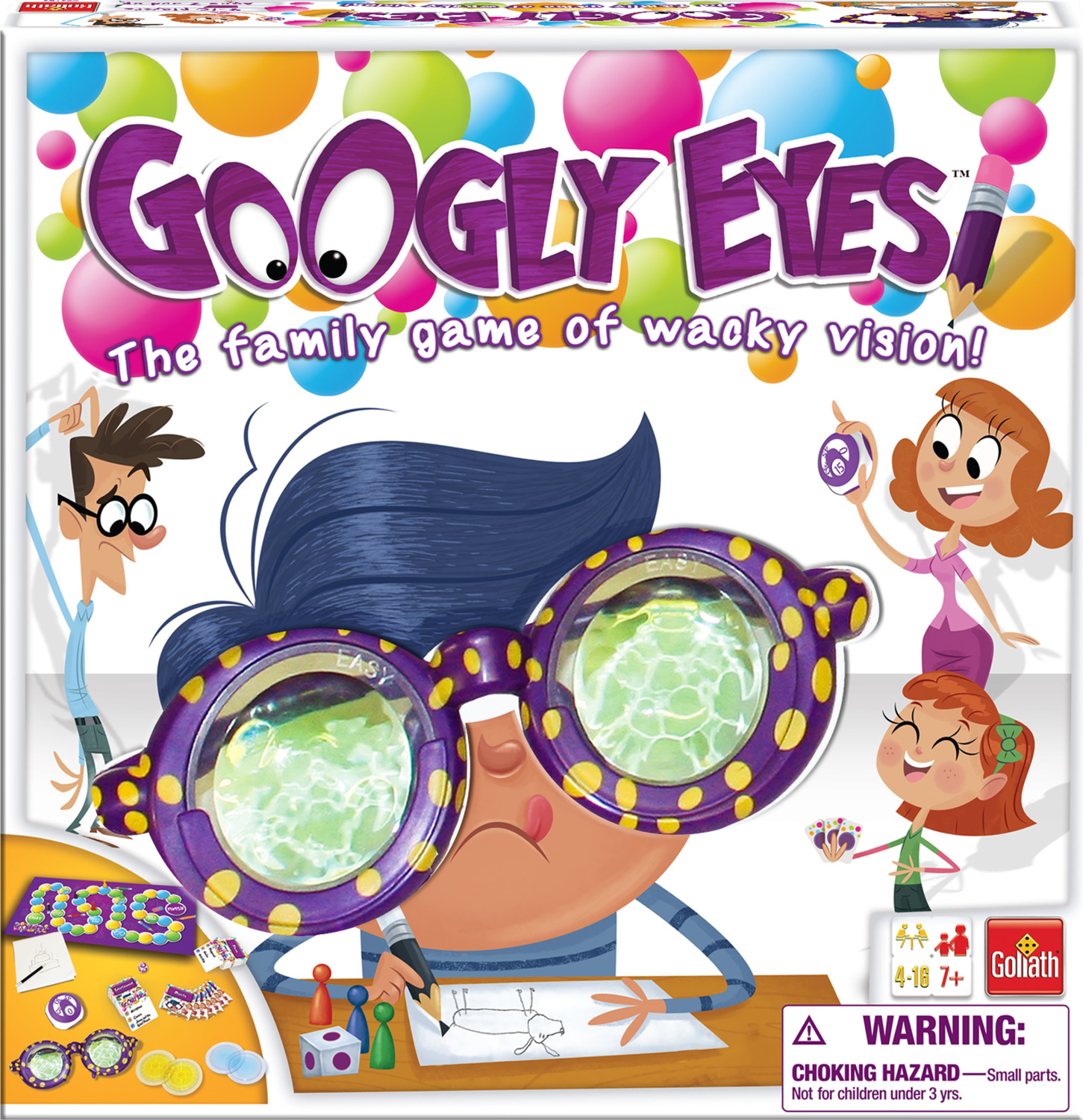 Goliath Googly Eyes Showdown - Family Drawing Game with Crazy,  Vision-Altering Glasses - Includes A Fun Burger Party Card Game
