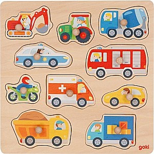 Lift-Out Puzzle - Vehicles with Background