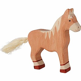 Horse, Standing, Light Brown - Holztiger
