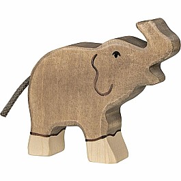 Elephant, Small, Trunk Raised - Holztiger