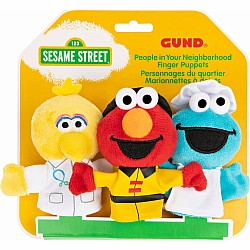 Sesame Street People In Your Neighborhood Finger Puppets Set of 3, 3 In