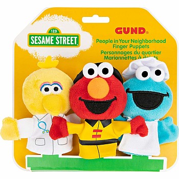 Sesame Street People In Your Neighborhood Finger Puppets Set of 3, 3 In