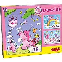 Unicorn Glitterluck Set of 3 Puzzles